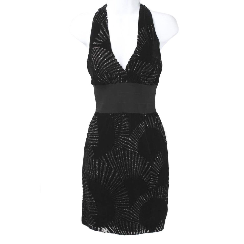 Max Studio | Dresses | Max Studio Mssp Black Velvet Burnout Empire Waist Dress Womens Size Xs